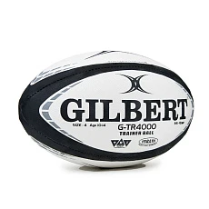 Мяч для регби GILBERT G-TR4000, 42097704, р.4, резина, ручная сшивка, бело-черно-серый