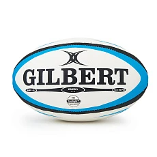 Мяч для регби GILBERT Omega, 41027005, р. 5, резина, ручная сшивка, бело-сине-черный