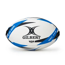 Мяч для регби GILBERT G-TR3000, 42098205, р.5, резина, ручная сшивка, бело-черно-синий