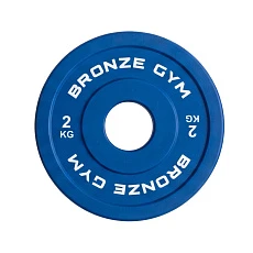 Диск олимпийский BRONZE GYM тяжелоатлетический синий 2 кг