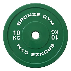 Диск олимпийский BRONZE GYM тяжелоатлетический зеленый 10 кг