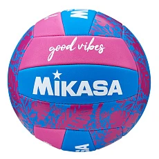 Мяч вол. пляжн. MIKASA BV354TV-GV-BP, синт.кожа (ТПЕ),маш.сш.,18 панелей, бут.кам, сине-розов