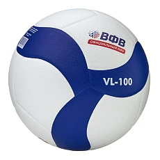 Мяч вол. ВОЛАР VL-100, р.5, оф.мяч ВФВ, синт.кожа (микрофибра), 18 панелей, клееный, бело-син