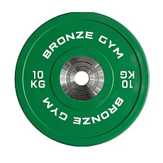 Диск олимпийский BRONZE GYM тяжелоатлетический зеленый 10 кг