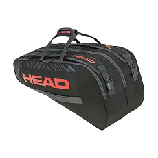Сумка-чехол HEAD Base Racquet Bag M, 261313-BKOR, с карманом, для 6 тен.ракеток, черно-оранжевый