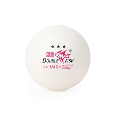 Мяч для наст. тенниса DOUBLE FISH 3***, V111F10, диам. V40+мм, ITTF Appr,плаcтик,упак.10 шт,белый