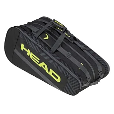 Сумка-чехол HEAD Base Racquet Bag L, 261403-BKNY, с карманом для 9 тен.ракеток, черно.желтый