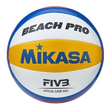 Мяч вол. пляжн. MIKASA BV550C, р.5, FIVB Approved, синт.кожа, маш.сшивка, бело-син-жел