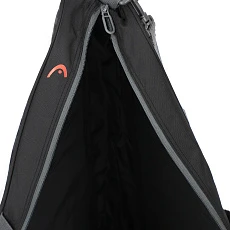 Сумка-чехол HEAD Base Racquet Bag S, 261323-BKOR, с карманом, для 3 тен.ракеток, черно-коралловый