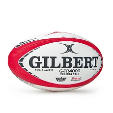 Мяч для регби GILBERT G-TR4000, 42097804, р.4, резина, ручная сшивка, бело-красно-черный