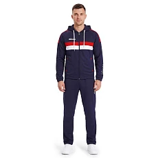 Костюм спорт. муж. с капюш. MIKASA MT550/151-083-L, р. L, 100% полиэстер, темносине-белый