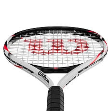 Ракетка б/т Wilson Fusion XL Gr2, WR199110U2, для любит, алюминий, со струнами, черно-бело-красный