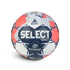 Мяч ганд. SELECT Ultimate EHF Euro Men Replica v26, 3570850749, р.1, ПУ, руч.сш, бело-сине-коралл