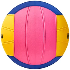 Мяч для водного поло MIKASA WP445D р.4, жен, резина, вес 400-450гр, дл.окр-65-67см, желто-сине-розов