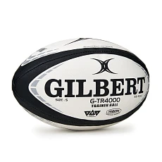 Мяч для регби GILBERT G-TR4000, 42097705, р.5, резина, ручная сшивка, бело-черно-серый