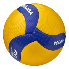 Мяч вол. MIKASA V200W, р.5, оф.мяч FIVB, FIVB Appr, синт.кожа (микрофиб), 18пан, клееный, желт-син