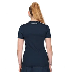 Футболка женская HEAD Club 22 T-Shirt W 814431-DB-XL, р.XL, 92% полиэстер, 8% эластан, темно-синий