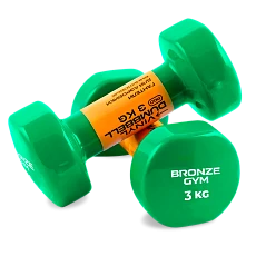 Гантели для аэробики виниловые BRONZE GYM,3 кг., пара.
