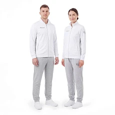 Костюм спортивный MIKASA MT537/530-022-2XL, р.2XL, 70% хлопок, 30% полиэстер, бело-серый