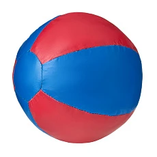 Медбол 3C143-K64, 1кг, иск.кожа, наполнитель резиновая крошка, диам. 16 см, маш сшивка, сине-красный