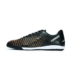 Бутсы зальные TORRES FLEX-J подростковые, TS134232-124-36, р.36, резина,ПУ,текстиль, чёрно-оранжевый