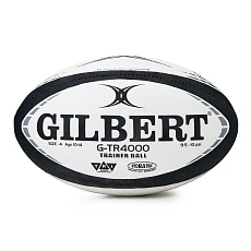 Мяч для регби GILBERT G-TR4000, 42097704, р.4, резина, ручная сшивка, бело-черно-серый