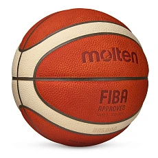 Мяч баск. MOLTEN B6G5000 р.6, FIBA Appr, 12 панелей, нат.кожа, бутил.камера, кор-беж-чер