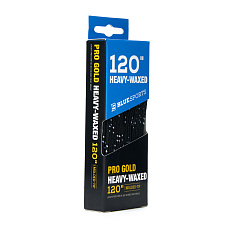 Шнурки для коньков Blue Sports Pro Gold Heavy Waxed, 903010-BKWH-304, полиэстер, 304см, черно-белый