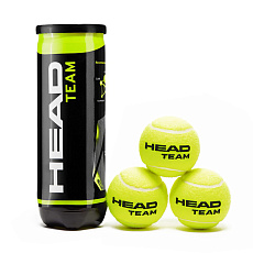 Мяч теннисный HEAD Team 3B, 575703, уп.3 шт, одобр.ITF, фетр, нат.резина, желтый