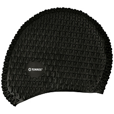 Шапочка для плавания TORRES Bobbles, SW-12204BK, черный, силикон
