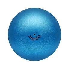 Мяч для художественной гимнастики INDIGO, IN118-BL, диам. 19 см, ПВХ, синий металлик с блестками