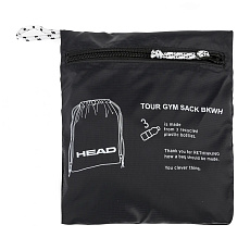 Мешок для обуви HEAD Tour Gym Bag, 260714-BKWH, 33*45 см, черно-белый