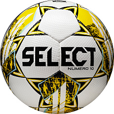 Мяч футб. SELECT Numero 10 V23, 0574060005, р.4, FIFA Basic, 32п, ПУ, руч. сш, бело-желтый