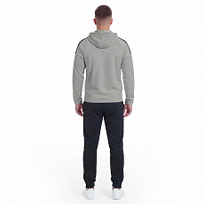 Костюм спорт. муж. с капюш. MIKASA MT550/151-0056-L, р. L, 100% полиэстер, серо-бело-черный