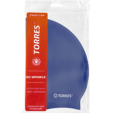 Шапочка для плавания TORRES No Wrinkle, SW-12203BL, синий, силикон