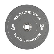 Диск олимпийский BRONZE GYM тяжелоатлетический серый 5 кг