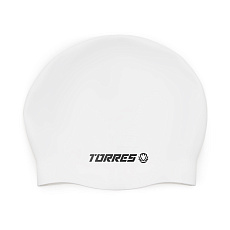 Шапочка для плав. TORRES, SW-12507WT, белый, силикон