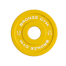 Диск олимпийский BRONZE GYM тяжелоатлетический желтый 1,5 кг
