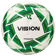 Мяч футзал. VISION MISSION, FS325114 р.4, 32 п. PU, 4 подкл.сл, гибрид.,бело-зелен
