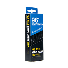 Шнурки для коньков Blue Sports Pro Gold Heavy Waxed, 903008-BKWH-249, полиэстер, 249см, черно-белый