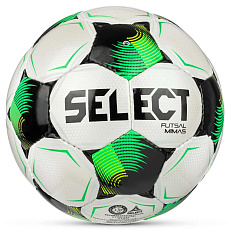 Мяч футзал. SELECT Futsal Mimas V26, 1053471006, р.4,FIFA Basic, 32п, ПУ, руч.сш, бело-зелено-черн.