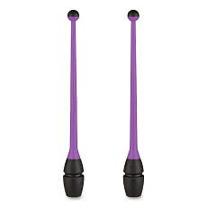 Булавы для худ. гимнастики INDIGO, IN017-VB, 36 см, пластик, каучук, в компл. 2шт, фиолетово-черный