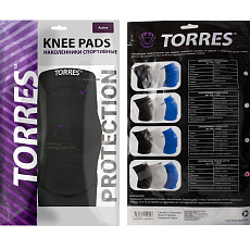 Наколенники спортивные TORRES Active, PRL112223L-02, размер L, пара, чёрный