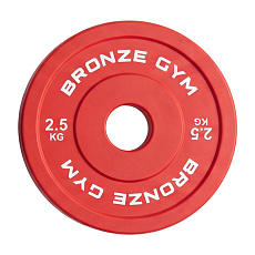 Диск олимпийский BRONZE GYM тяжелоатлетический красный 2,5 кг