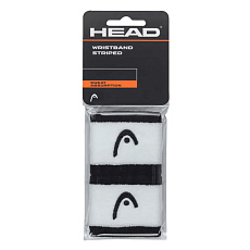 Напульсники HEAD 2,5" stripped, 285865-BKWH, ширина 7см, 90% нейлон, 10% эластан, пара, бело-черный