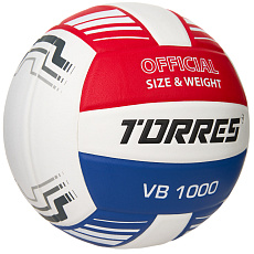 Мяч вол. TORRES VB 1000, V32415, р.5, синт.кожа (микрофибра), клееный, бут.кам, бел-син-красный