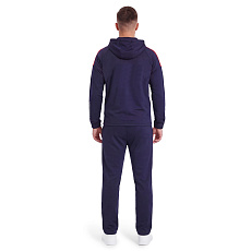 Костюм спорт. муж. с капюш. MIKASA MT550/151-083-L, р. L, 100% полиэстер, темносине-белый