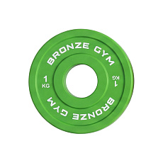 Диск олимпийский BRONZE GYM тяжелоатлетический зеленый 1 кг