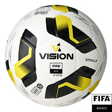 Мяч футб. VISION Striker FIFA, F325035, р.5, 32 пан.,гл.TPU,2подкл. слой, маш.сш., бело-черно-желтый