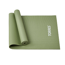 Коврик для йоги TORRES Relax 6 YL12236M, толщина 6 мм, ПВХ, оливковый